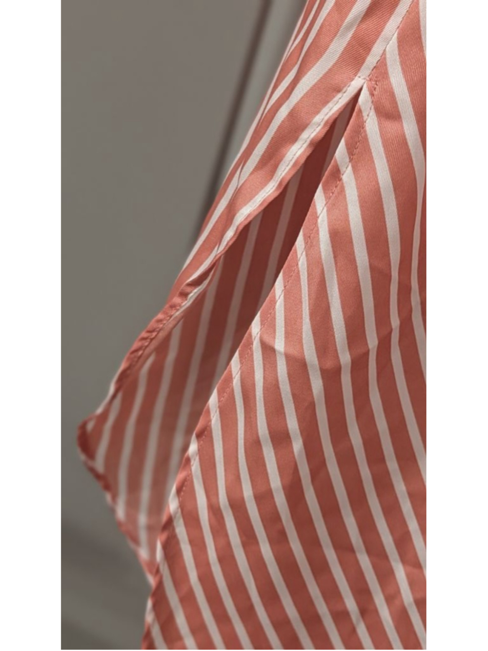 Women's Zara Coral White Striped Long Sleeve Wrap Dress S - Picture 6 of 10
